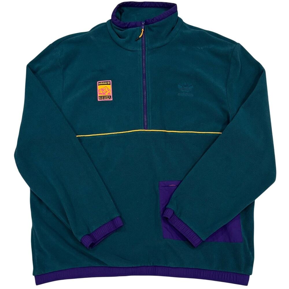 Adidas Originals Adventure Fleece Quarter Zip Pullover Men's XL Colorblock